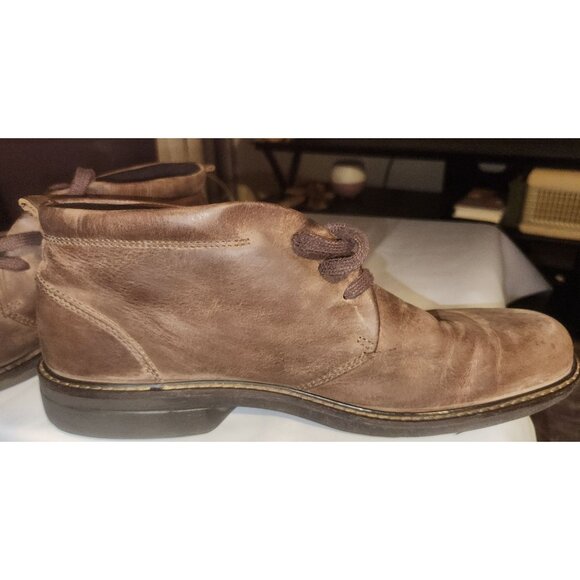 Ecco Mens Distressed Leather Ankle Boots Size 47 With Waterproof Technology - Picture 11 of 16